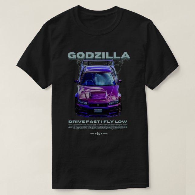 CAMISETA GODZILLA R34 | T-SHIRT BLACK (Diseño del anverso)