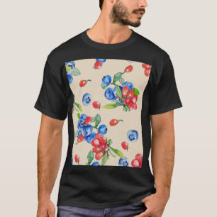 Camiseta Goji, arándano azul: patrón de ilustracion acuátic