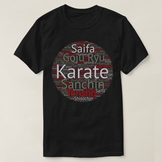 Camiseta Goju Karate Kata Word Cloud (Diseño del anverso)