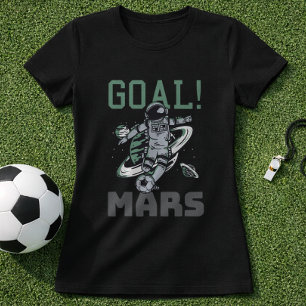 Camiseta Gol de Fútbol Astronauta Mars Fútbol Espacio Humor