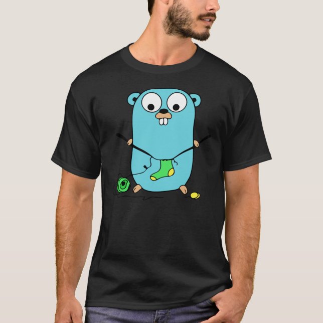 Camiseta Golang Gopher Go Knitting Classic T-Shirt (Anverso)