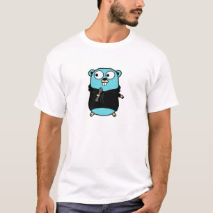 Camiseta Golang Gopher In Black Hoodie