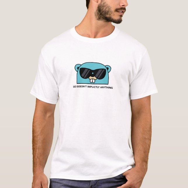 Camiseta Golang Gopher: Ir no implica nada (Anverso)