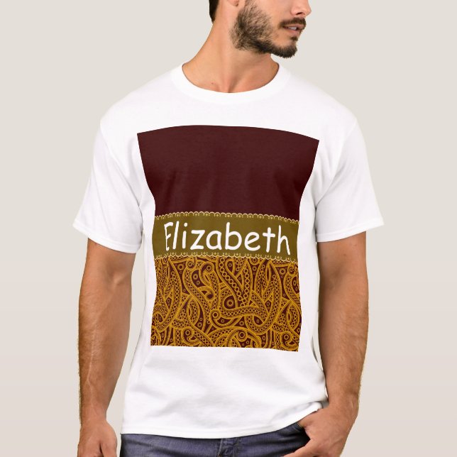 Camiseta Gold and Burgundy Paisley (Anverso)