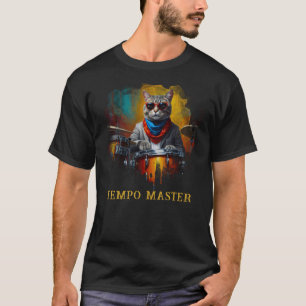 Camiseta *~* GOLD BLUE Percussionist Guay Cat AP91 DRUMMER