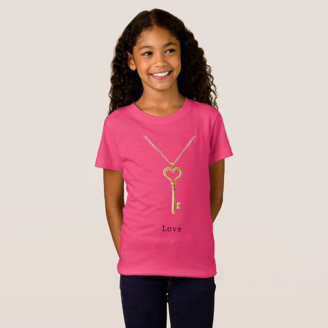 Camiseta Gold Chain Heart Necklace Love (Anverso completo)
