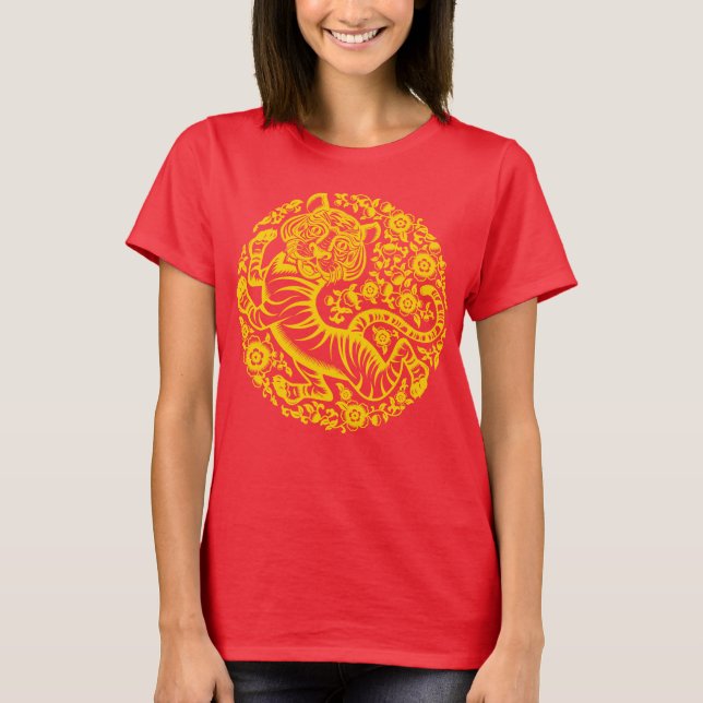 Camiseta Gold Chinese New Year Tiger T-Shirt (Anverso)