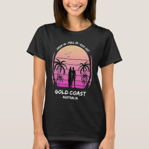 Camiseta Gold Coast Australia Palmas Drop Pull Kick Surfing