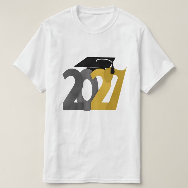 Camiseta Gold Gray Class of 2027 Graduation (Diseño del anverso)