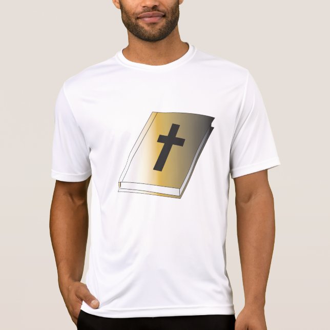 Camiseta Gold Holy Bible with Black Cross Religious (Anverso)