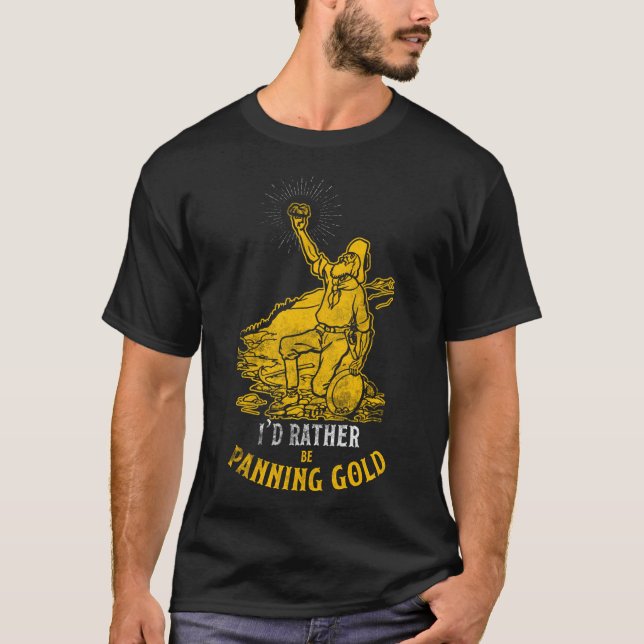 Camiseta Gold Panning Design Baseball  Sleeve (Anverso)