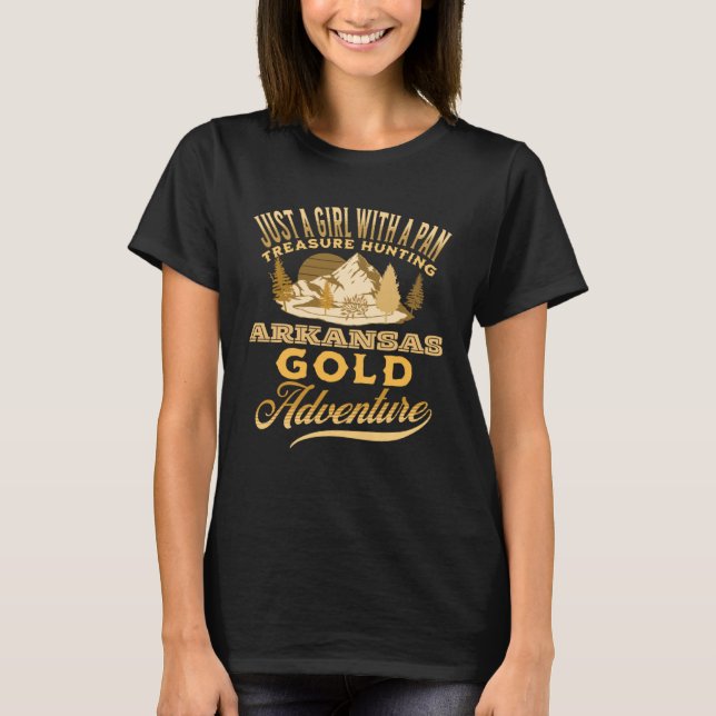 Camiseta Gold Panning   USA Nugget Love Arkansas Outdoors (Anverso)