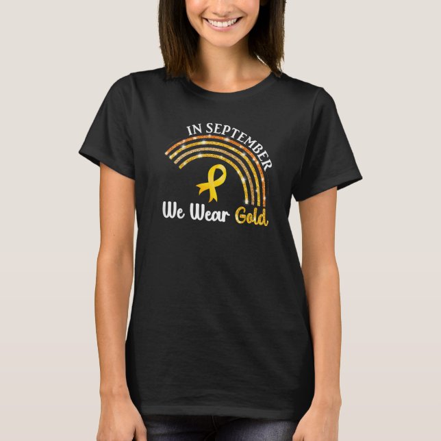Camiseta Gold Rainbow In September We Wear Gold Childhood A (Anverso)