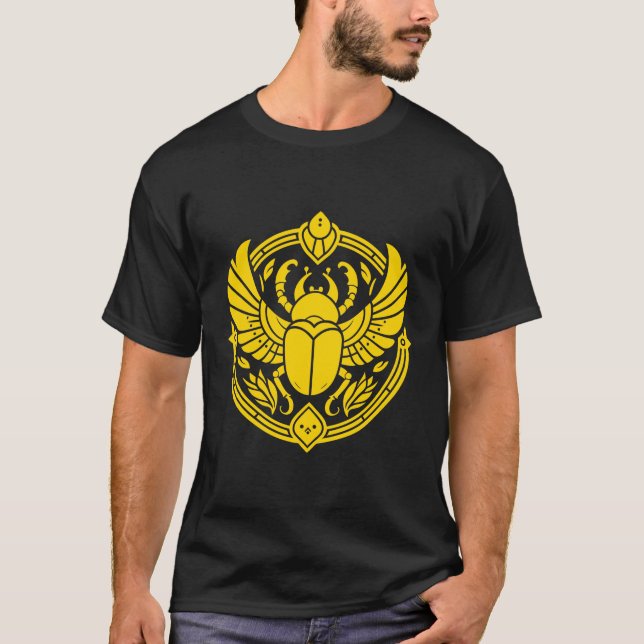 Camiseta Gold Sacred Scarab Egyptian Symbol Art (Anverso)