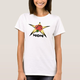 Camiseta Gold Star Red Rose Mom