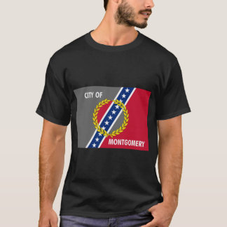 Camiseta Gold Wreath Grey and Red Montgomery Alabama Flag C