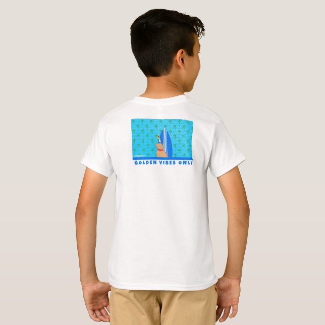 Camiseta Golden Beach Solo Vibes Para Niños" (Reverso completo)