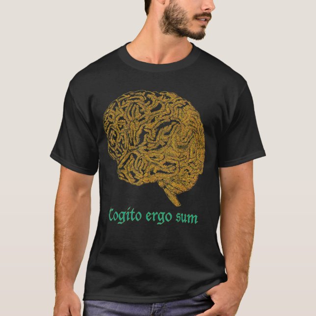 Camiseta Golden Brain creo que por lo tanto soy filósofo De (Anverso)
