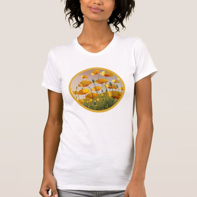 Camiseta Golden California Poppy Meadow Women. (Anverso)