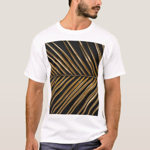 Camiseta Golden Date Palm Leaf: Minimalista negro