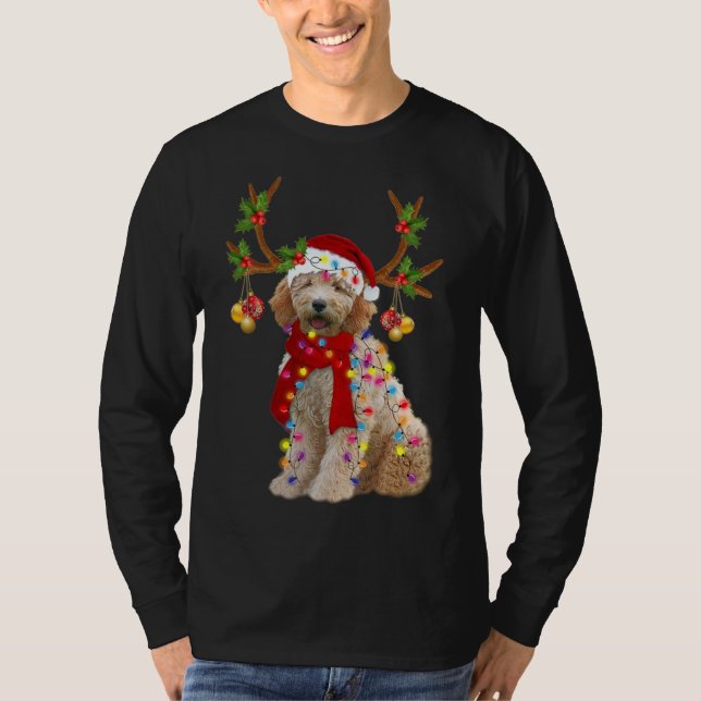 Camiseta Golden Doodle Gorgeous Reindes Christmas Tree Lig (Anverso)
