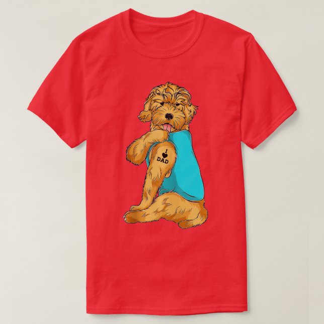 Camiseta Golden Doodle I Love Dad Tattoo Apparel, Dog Dad G (Diseño del anverso)