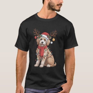 Camiseta Golden Doodle Precioso Reno Árbol de Navidad 
