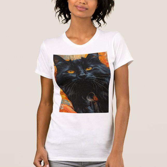 Camiseta Golden-Eyed Midnight Cat (Anverso)