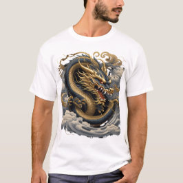 Camiseta Golden Fire Dragon – Mythical Power  T-Shirt
