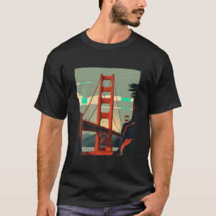 Camiseta Golden Gate Bridge San Francisco Retro Design Clas