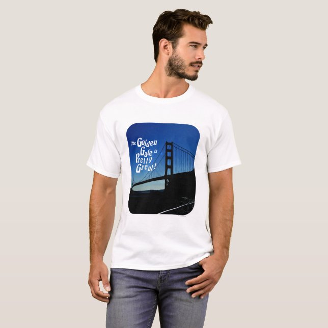 Camiseta Golden Gate es el eslogan del área de la bahía (Anverso completo)