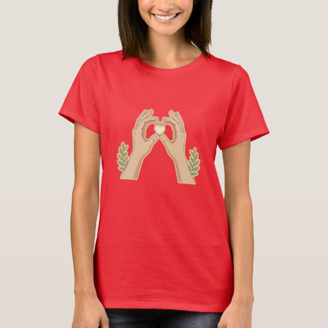 Camiseta Golden Hands Heart – Cute Family-Friendly Cartoon  (Anverso)