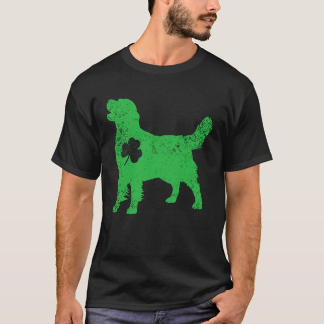 Camiseta golden Irish C St Patrick Day Leprechaun Dog (Anverso)