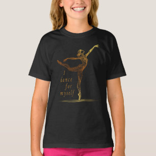 Camiseta Golden Line Art Ballerina - Bailo Para Mí Mismo