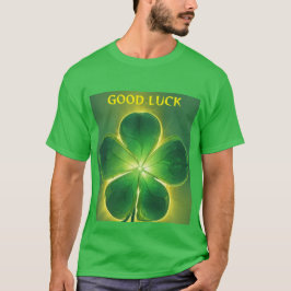 Camiseta Golden Lucky Clover Glow Buena Suerte
