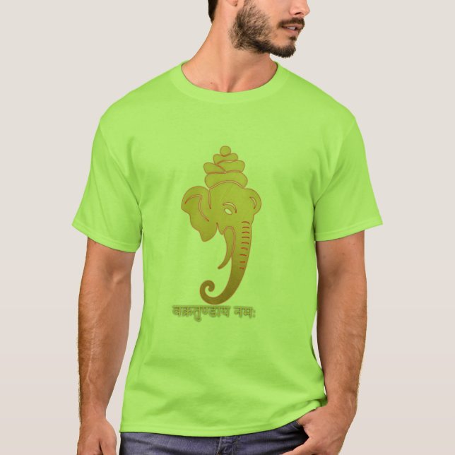 Camiseta Golden Minimal Ganesha - Vakratundaya Namah (Anverso)