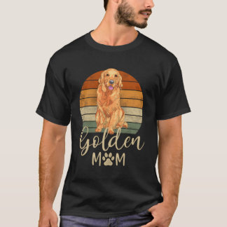 Camiseta Golden Mom Retro Sunset Golden Retriever Gif