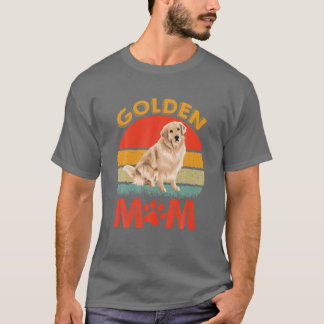 Camiseta Golden Mom Retro Sunset Golden Retriever Perro