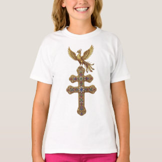 Camiseta Golden Phoenix Jeweled Cross