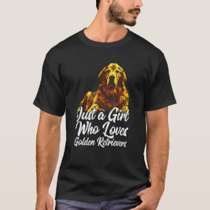 Camiseta Golden Retriever Adorable  Solo Una Niña Que Ama G