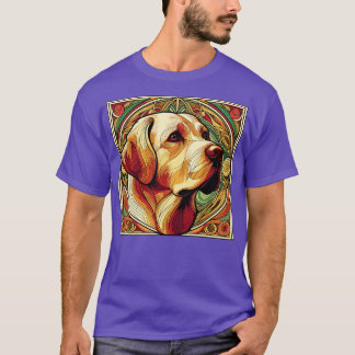 Camiseta Golden Retriever Amed Raza En Estilo Art Nouveau