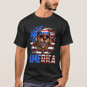 Camiseta Golden Retriever America Patriotic Dog Me Flag
