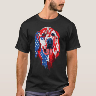 Camiseta Golden Retriever americano bandera de EE. UU. 4 de
