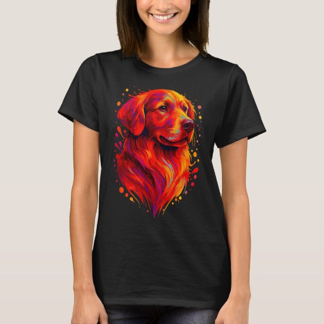 Camiseta Golden Retriever Art Rtrait For Dog Owners  (Anverso)
