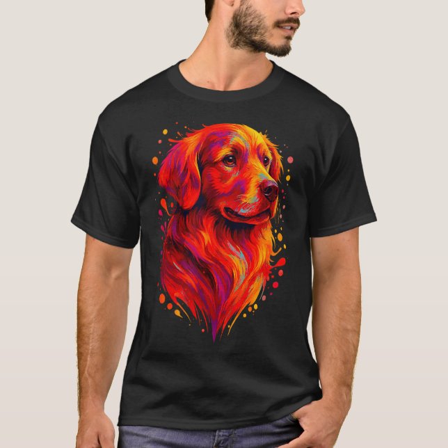 Camiseta Golden Retriever Art Rtrait For Dog Owners  (Anverso)