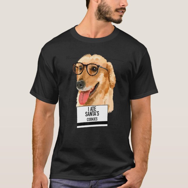 Camiseta Golden Retriever Ate Santa Cookies (Anverso)