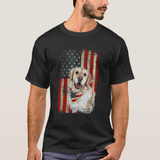 Camiseta Golden Retriever  Bandera de EE. UU. Cuarto 4 de j