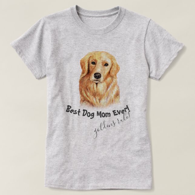 Camiseta Golden Retriever Best Dog Mom (Diseño del anverso)