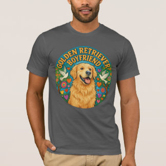 Camiseta Golden Retriever Boyfriend Funny Retro Dog Lover