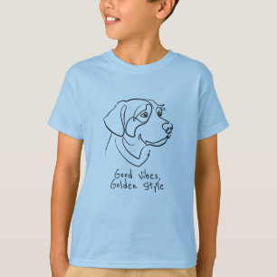 Camiseta Golden Retriever - Buenas Vibraciones, Estilo Dora